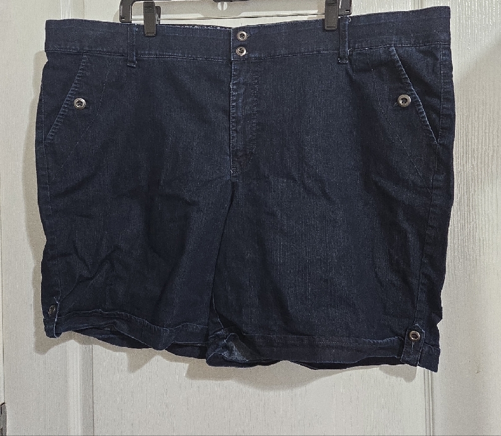 Gloria Vanderbilt Dark Blue Denim Shorts Plus Size 22W